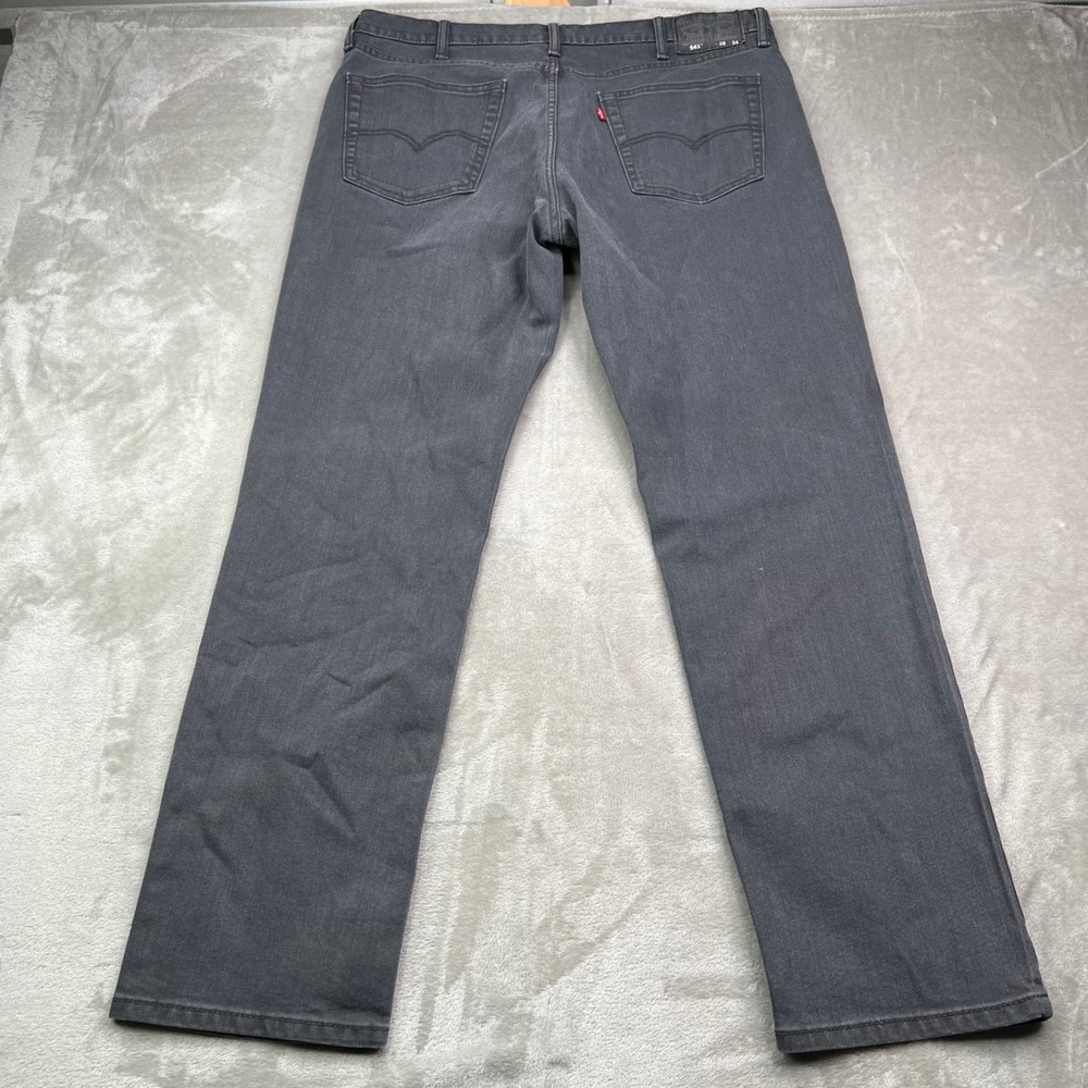 Levi's 541 Athletic Taper Jeans Mens 38x34 Fit 38x32 Gray Solid Western Denim